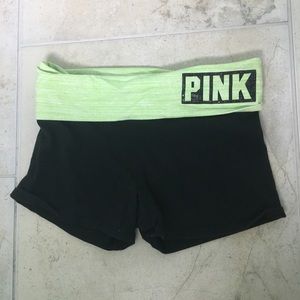 Pink yoga shorts